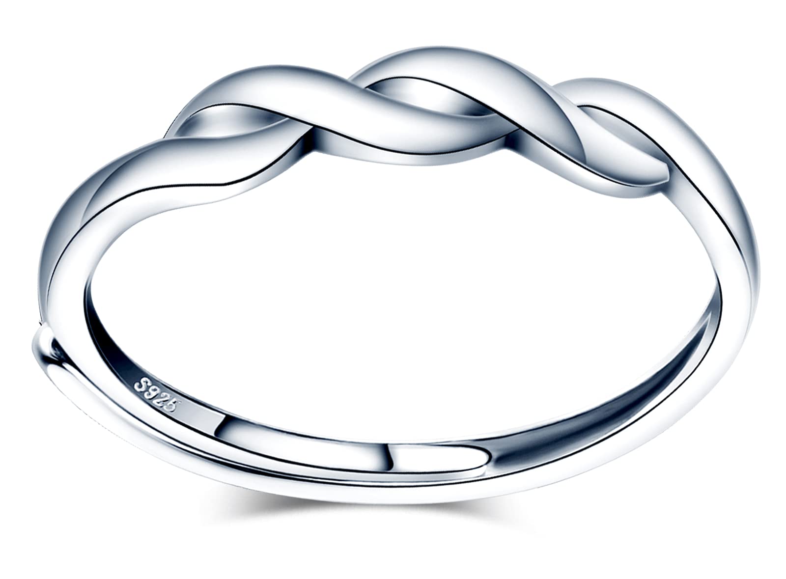 MicVivien 925 Sterling Silver Braided Band Wheat Weave Woven Twisted Band Ring For Women Promise Engagement Wedding Rings Silver