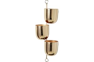 DECO 79 The Novogratz Metal Indoor Outdoor Wall Planter Indoor Outdoor Layered Hanging Planter, Plant Hanger 12" x 12" x 25", Gold