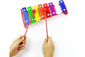 LOONELO Glockenspiel Xylophone, 8 Metal Keys Xylophone with 2 Mallets for Musical Instrument Percussion, Musical Educational Instrument Tuned Glockenspiel for Adult, Beginners, Gifts