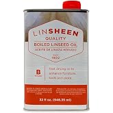 LinSheen Boiled Linseed Oil &ndash; Fast Drying Flaxseed Wood Treatment to Rejuvenate and Restore Outdoor and Indoor Wood Furniture, Floors and Sports Equipment, Quart