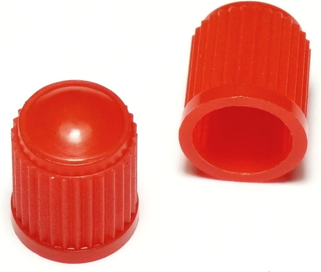 PRESKIN - Set (2 pc) Premium car valve caps STANDARD RED Valve Caps for car, motorbike and bicycle