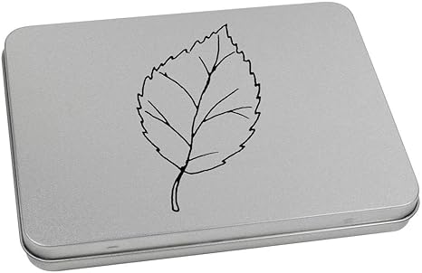 Azeeda 170mm x 130mm 'Bonita Hoja' Caja de Almacenamiento / Lata de