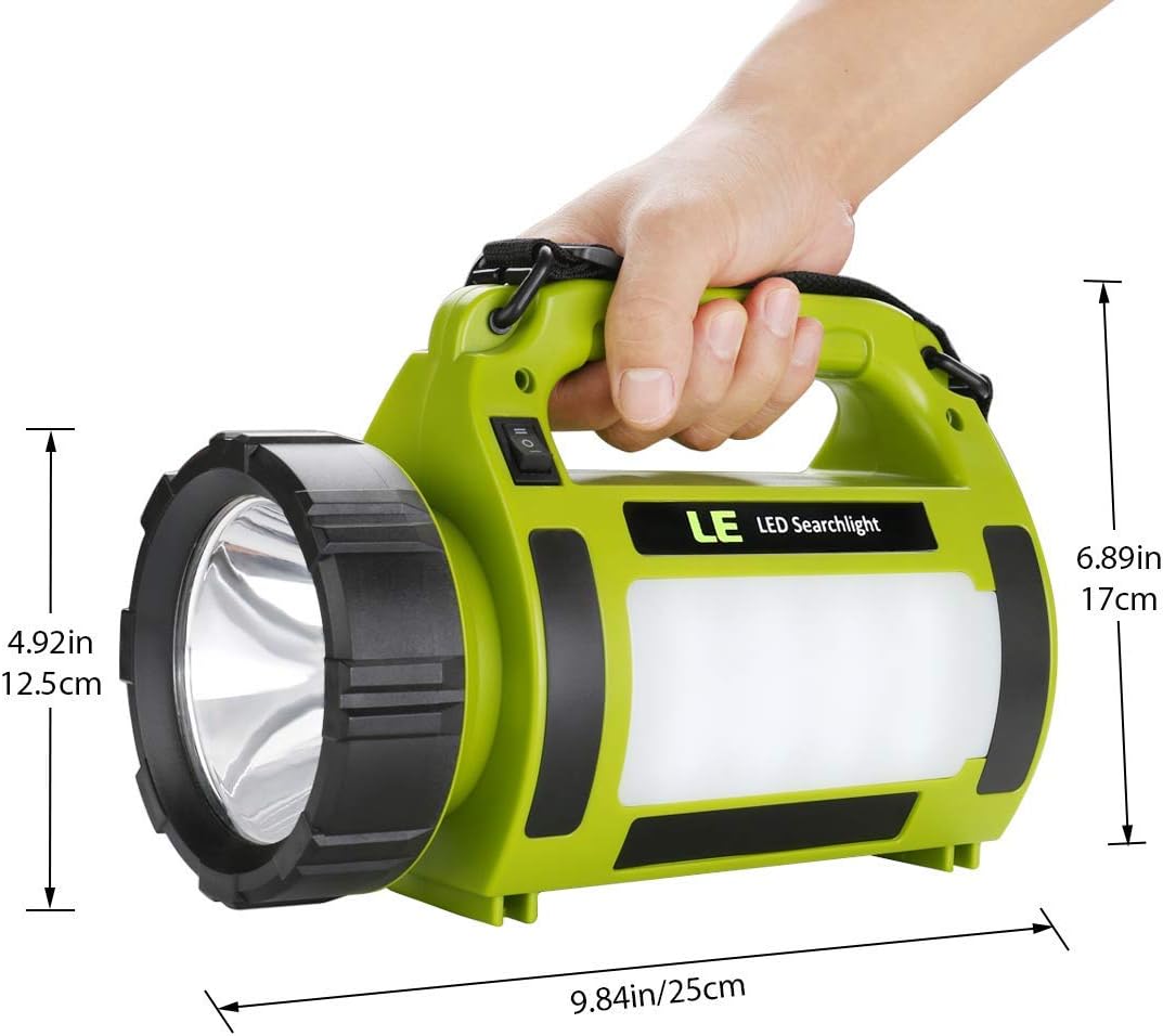 LE Rechargeable LED Camping Lantern, 1000LM, 5 Light Modes, 3600mAh Power Bank, IPX4 Waterproof, Perfect Lantern Flashlight for Hurricane Emergency, Hiking, Home and More, USB Cable Included: Sports & Outdoors