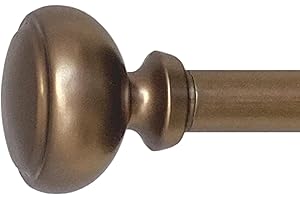 DECOPOLITAN Fairbanks II 18-36 Inch Adjustable Curtain Rod Set, 1 Inch Diameter in Dark Bronze