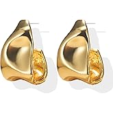 Chunky Gold Earrings for Women Trendy Gold Statement Earrings Vintage Large Gold Geometric Studs Earrings Jewelry Gifts