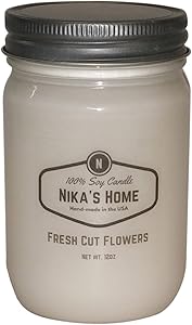 Nika's Home Fresh Cut Flowers Soy Candle - 12oz Mason Jar