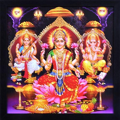 PAF written in a Frame Laxmi Ji Religious Framed Painting (Synthetic, 35 cm x 2 cm x 35 cm)