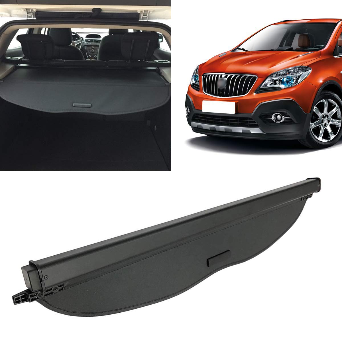 Rear Trunk Cover Retractable Black Cargo Cover Replacement for 2013-2019 Buick Encore