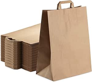 Download 11"x6"x11" Kraft Paper Bags Elegant Gift Bag with Handles for Wedding Party Home & Garden ...