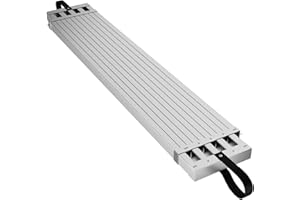 FINERFURNIS 6-9ft Telescoping Plank, Aluminum Work Plank, 440 Lbs Load Capacity Extension Scaffolding Plank with Skid-Proof Platform Scaffold Ladder Accessory, 12.5 Inch Width, Silver