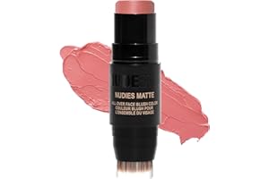 Nudestix Nudies Blush Stick – 3-in-1 Cream Blush for Cheeks, Eyes & Lips with Built-In Brush | Soft Matte Finish for a Natural Flush
