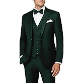 MAGE MALE Mens 3 Piece Suits Slim Fit Tuxedo Suit Set Soild Prom Wedding Suits One Button Blazer Vest Pants Set