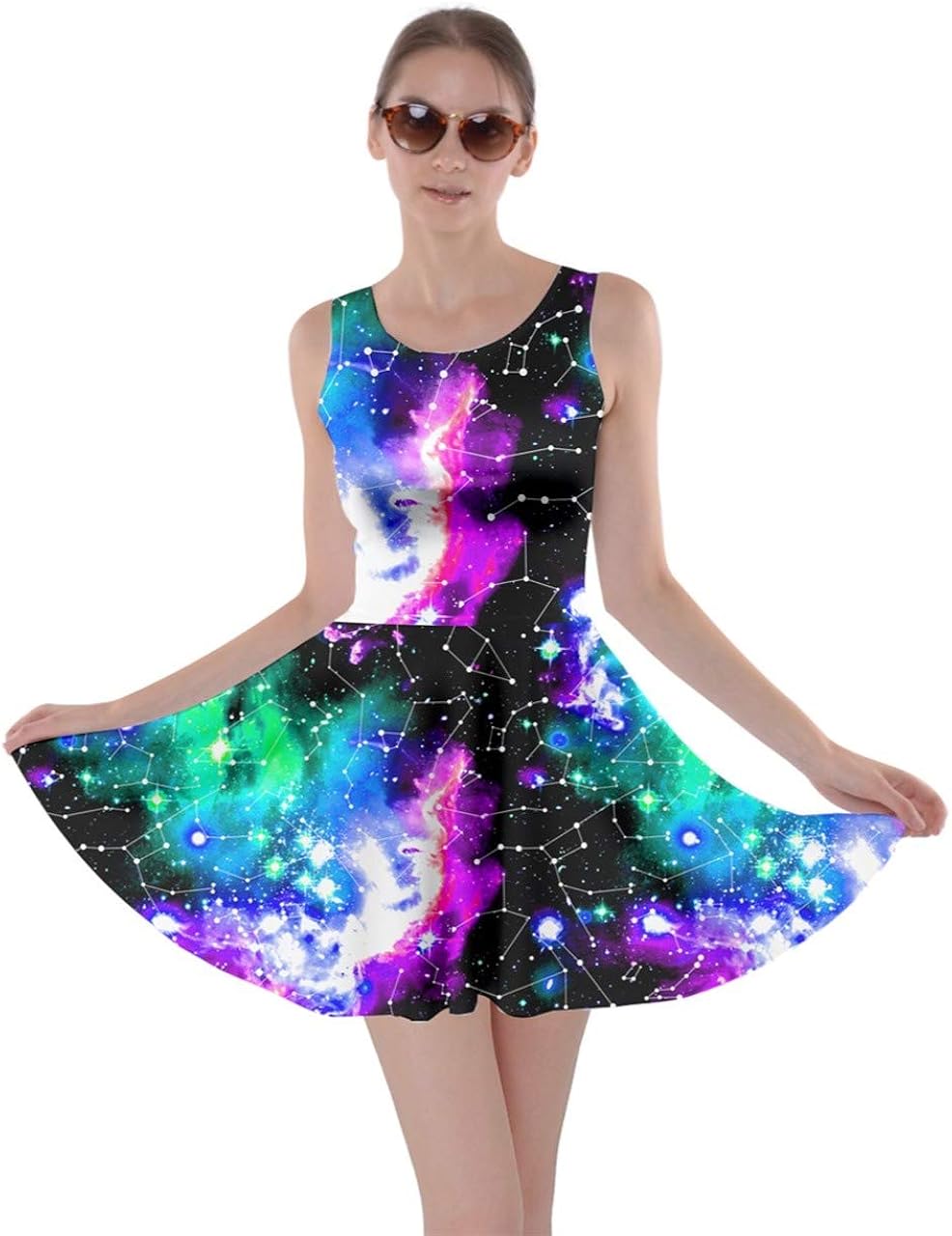 black dress with silver stars