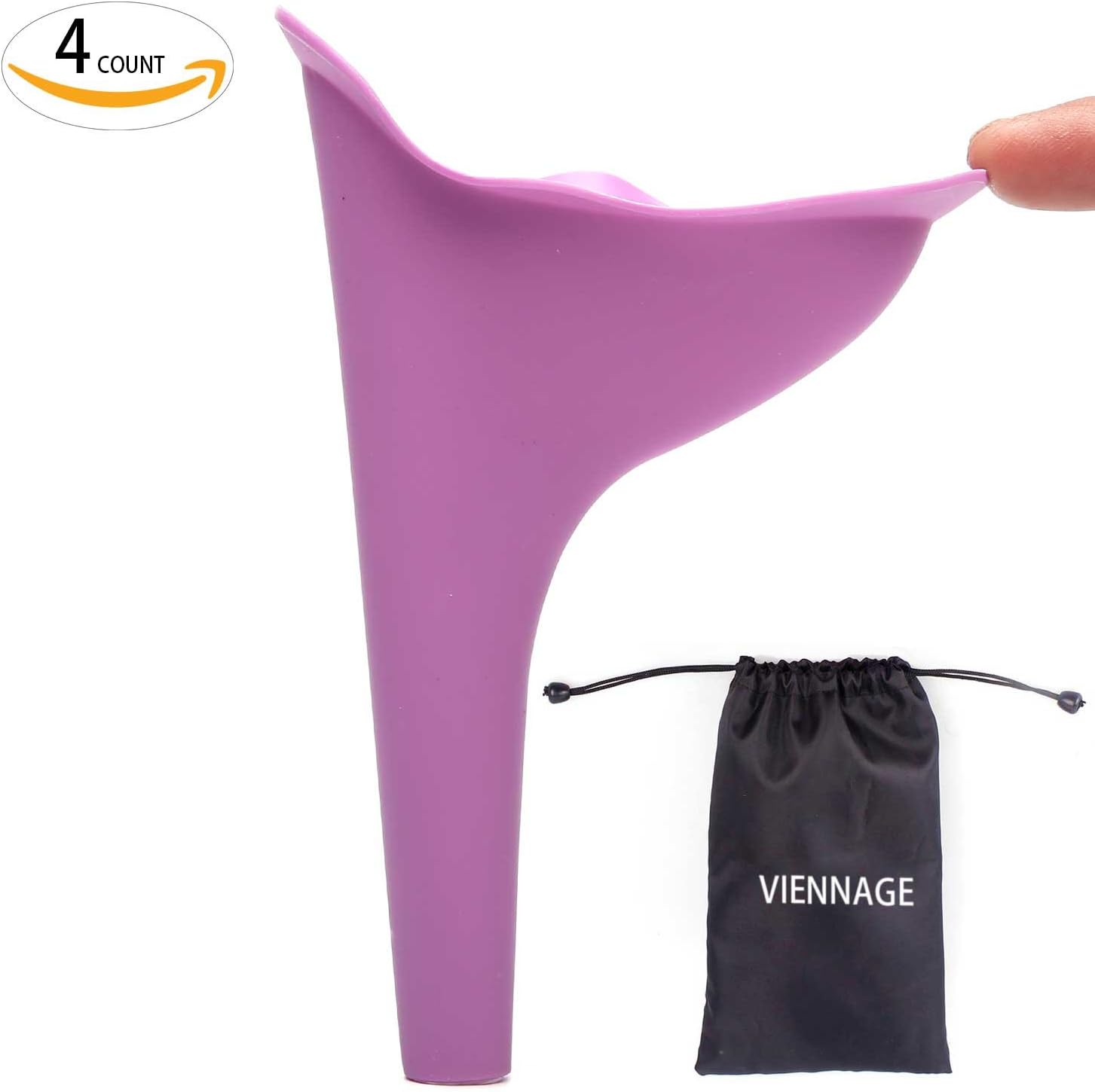 VIENNAGE 4 Pack Female Lightweight Plastic Portable Travel Urination Device