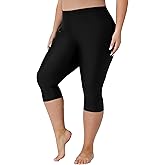 ATTRACO Swim Pants for Women High Waisted Swim Capris Swim Shorts Swimming Leggings