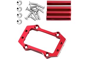Rcarmumb Steering Servo Mount Set Upgrades Part for 1/8 Karton Senton Outcast Talion Typhon 6S BLX,1/7 Fireteam Mojave 6S BLX,Aluminium Steering Servo Mount Hop-up,Red w/Red Posts