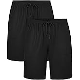 EA'S SECRET Mens Pajama Shorts Bamboo Drawstring Men's Sleep Shorts Soft Lounge Pajama Bottoms with Pockets 2 Pack