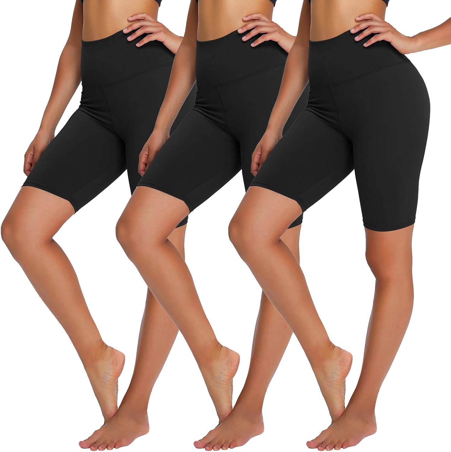 YOLIX 3 Pack Buttery Soft Biker Shorts for Women – 8" High Waisted Yoga Workout Athletic Sports Shorts: Clothing