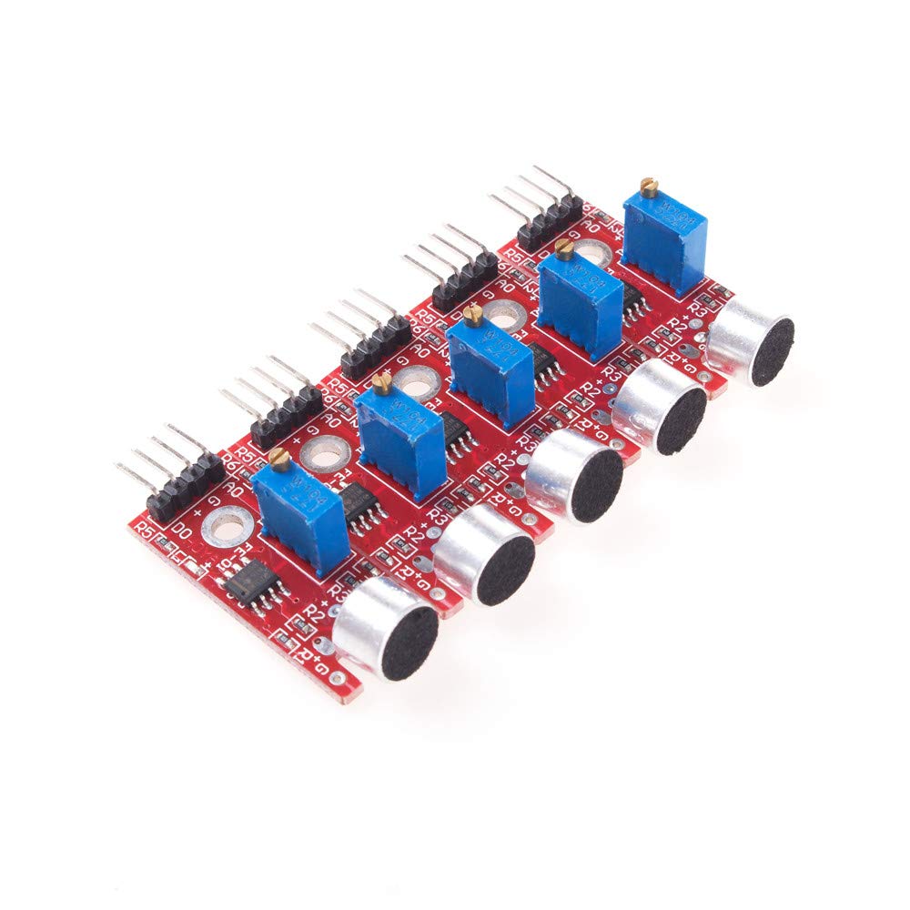 ANGEEK KY-037 4-Pin Voice Sound Detection Sensor Module Microphone Transmitter Smart Robot Car for Arduino DIY Kit Pack of 5