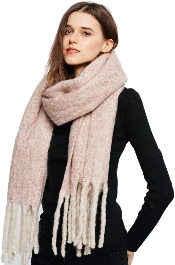 Eclissy Women S Wool Blend Blanket Scarf With Fringe Trims Large Wrap Shawl Cream Amazon Ca Luggage Bags