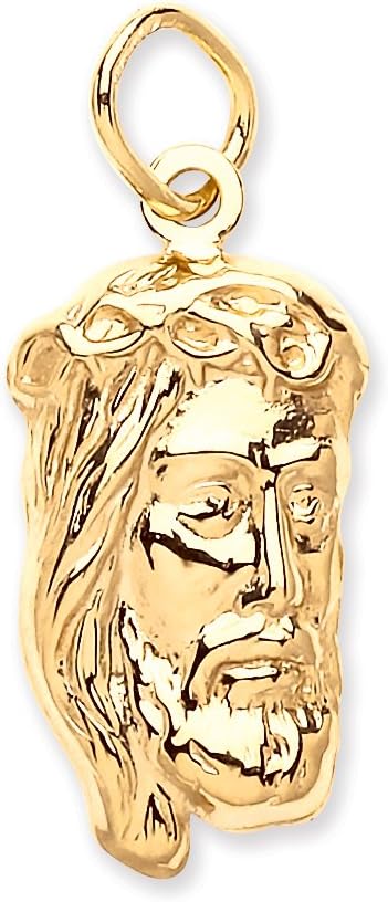 9ct Gold Small Jesus Head Art Piece Pendant