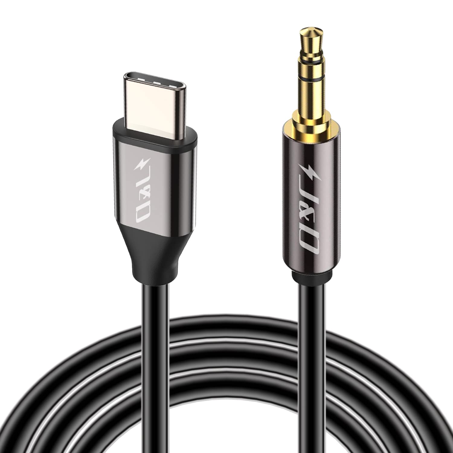 J&D USB C to 3.5mm 1/8 inch Audio Aux Cable, USB Type C to Standard 3.5mm 1/8 inch TRS Male Car Aux Adapter Cable Compatible with iPhone 16/17 Series, 1 Meter
