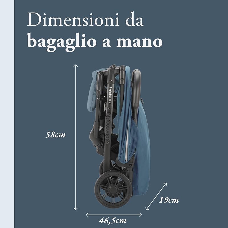 Passeggino leggero Quid 2, fino a 22kg, Compatto, Ottimo per Aereo, Manta Blue