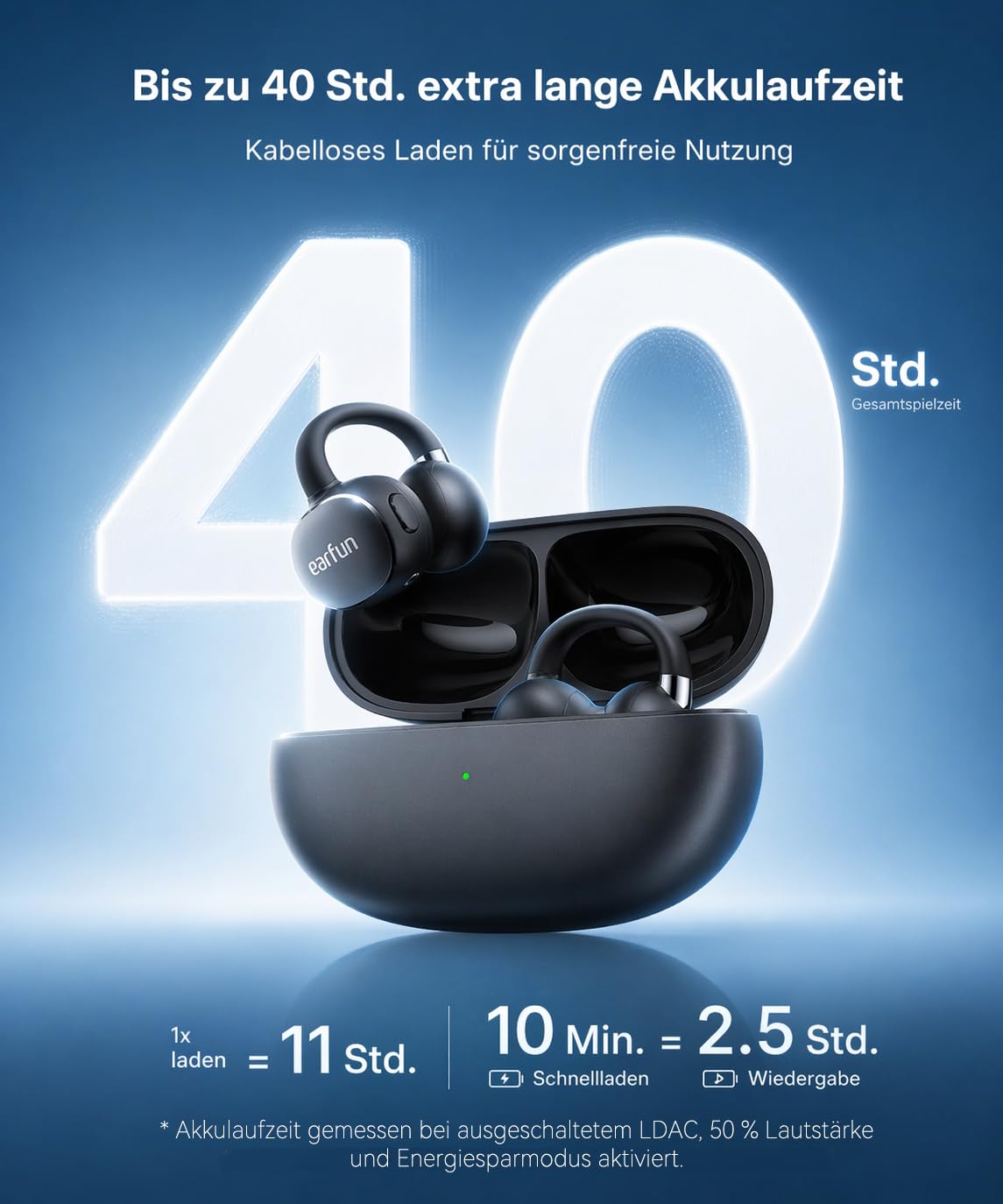 EarFun Clip 2 Open Ear Kopfhörer, Bluetooth Clip On Earbuds, bequem, Leicht 6