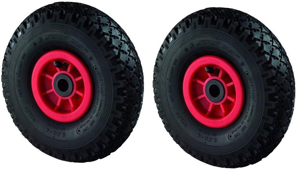 2 x PU Wheel for Handcart, 3.00 4 85X260 MM Shaft 20 mm Wheel Rim