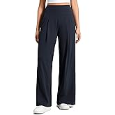CRZ YOGA Butterluxe Palazzo Pants Pockets 30" - Front Pleated High Waisted Yoga Lounge Casual Wide Leg Buttery Soft