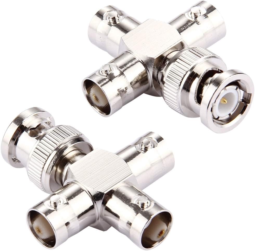 Bnc connector Liuwenjin 2 PCS 1 X BNC Male To 3 X BNC Female Connector, Cross Type