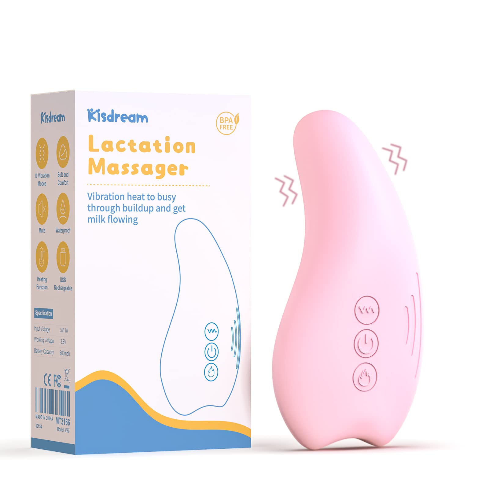 Photo 1 of Breast Massager Warming Lactation Compress Breastfeeding: Mastiti Clogged Duct Engorgement Relief - Vibrant & Warmer Waterproof Heating Milk Warmer Breastmilk Pals (Pink)