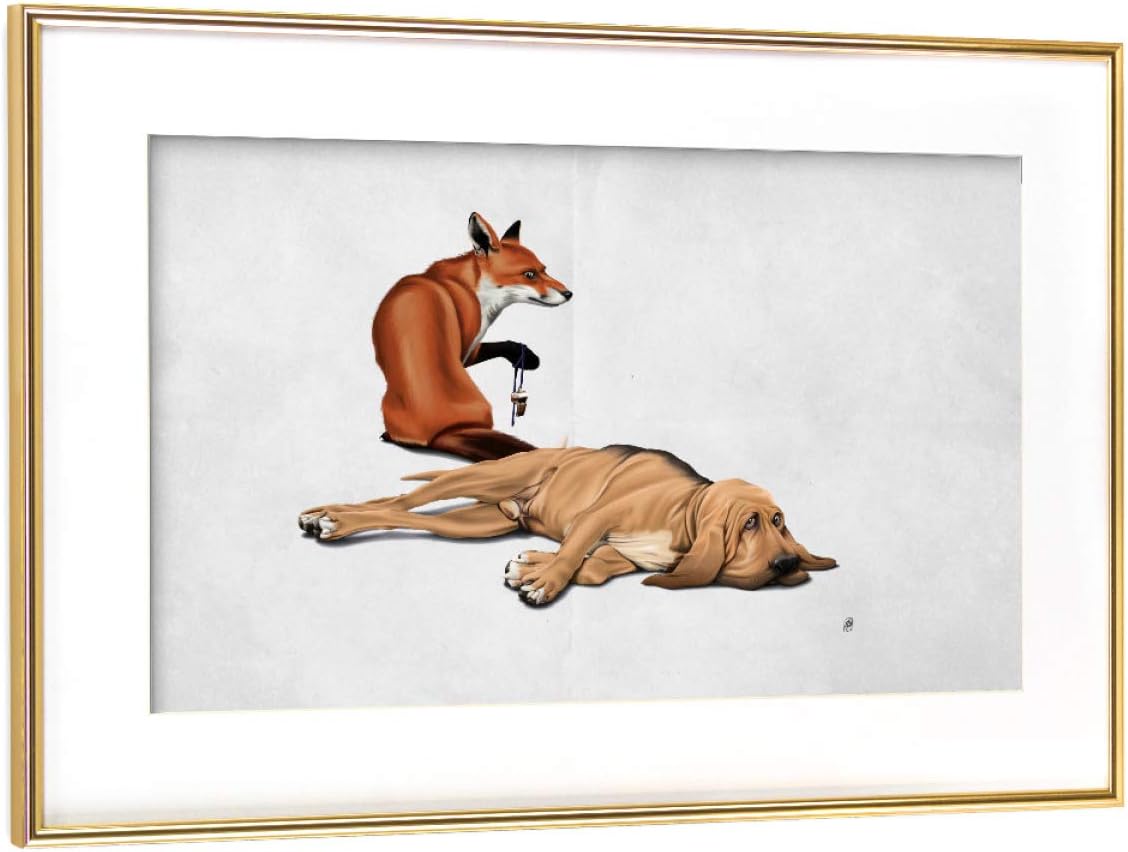 artboxONE framed poster gold 30x20 cm Not So (wordless) by Rob Snow - framed print