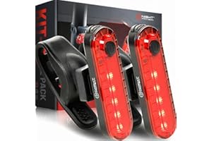 KIT-R1 LED Bike Tail Light 2 Pack USB Rechargeable 330mAh Longer Run-time Rear Cycling Safety Flashers Blinking 4 Modes