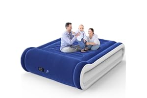 Luxchoice Luxury Inflatable Mattress with Built in Pump Blow Up Mattress with Built in Pillow Quick Inflation Within 3 Minutes Durable Camping Air Mattress Air Bed for Home Guests