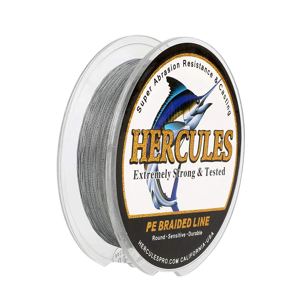 HERCULES Braided Fishing Line 300m 328yds 6lbs-100lbs Pe Superline 4 Strands (Grey 6lb/2.7kg 0.08mm) — image 1