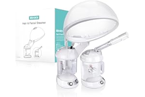 EZBASICS Hair Steamer 2 in 1 Ion Facial Steamer with Extendable Arm Table Top Hair Humidifier Hot Mist Moisturizing Facial Atomizer Spa Face Steamer Design for Personal Care Use at Home 1 Pack + 2Uses