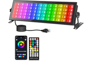 TIYIVIRI LED Stage Wash Lights Bar - 120W RGB & White Color Changing IP66 Waterproof Stage Light Bar with Remote & APP Controlled Uplighting for Church, Wedding, Birthday Party & Events