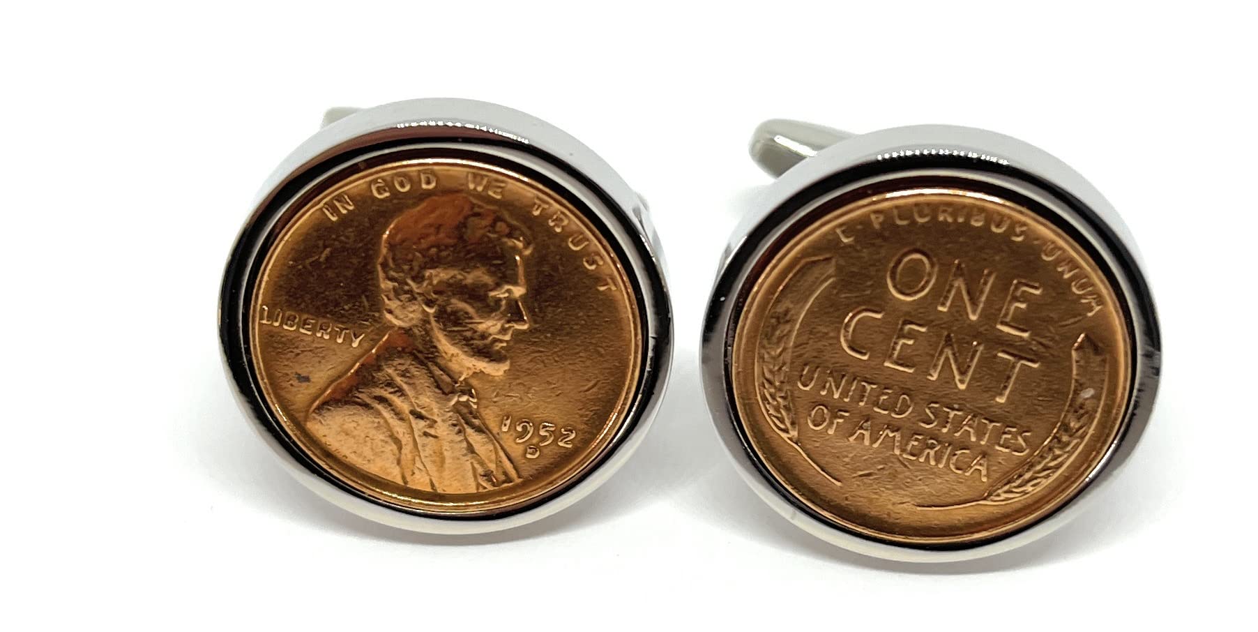 Premium 1952 American Lincoln Cent cufflinks for a 71st Birthday cufflinks