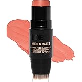 Nudestix Nudies Blush Stick – 3-in-1 Cream Blush for Cheeks, Eyes & Lips with Built-In Brush | Soft Matte Finish for a Natural Flush