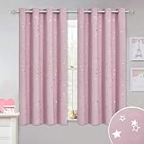 PONY DANCE Stars Foil Printed Blackout Curtains Pink 52x54 Two Panels view 7