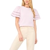 CeCe Short Sleeve Combo Cotton Trim Sleeve