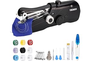TIKMUS Handheld Sewing Machine, Mini Sewing Machine for Adults Fast Stitching, Portable Sewing Machine with Sewing Supplies Suitable for Clothes, Jeans, Home DIY, Travel (Black)