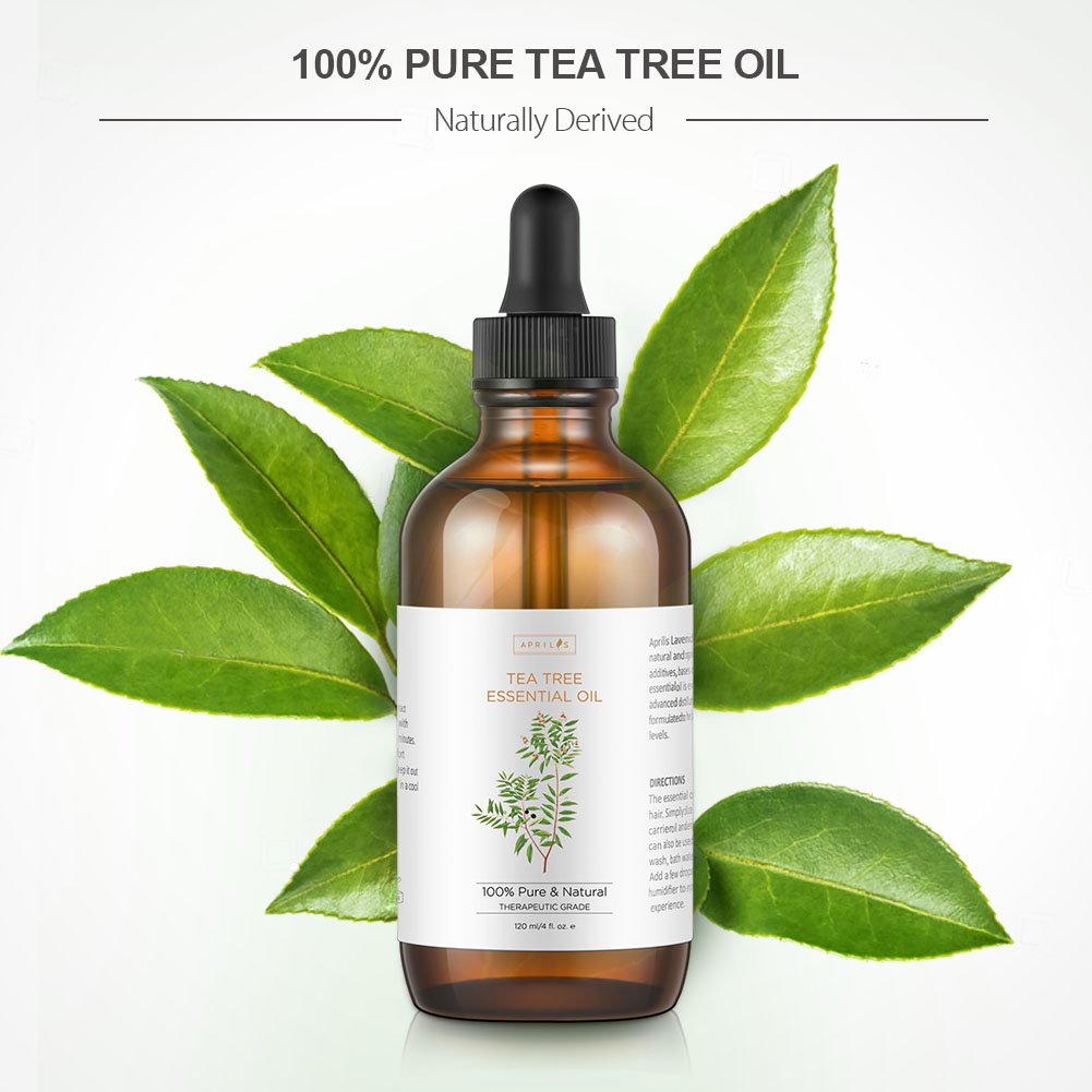 Tea Tree Essential Oil, Large 4 oz Bottle, 100% Pure & Natural, Undiluted Therapeutic Grade, Treats Acne, Cutaneous Skin Tags, Bacterial Infections, Nail Fungus