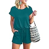 ANRABESS Rompers for Women Summer 2026 Casual Dressy One Piece Tshirt Short Pants Jumpsuit Beach Vacation Outfit Clothes