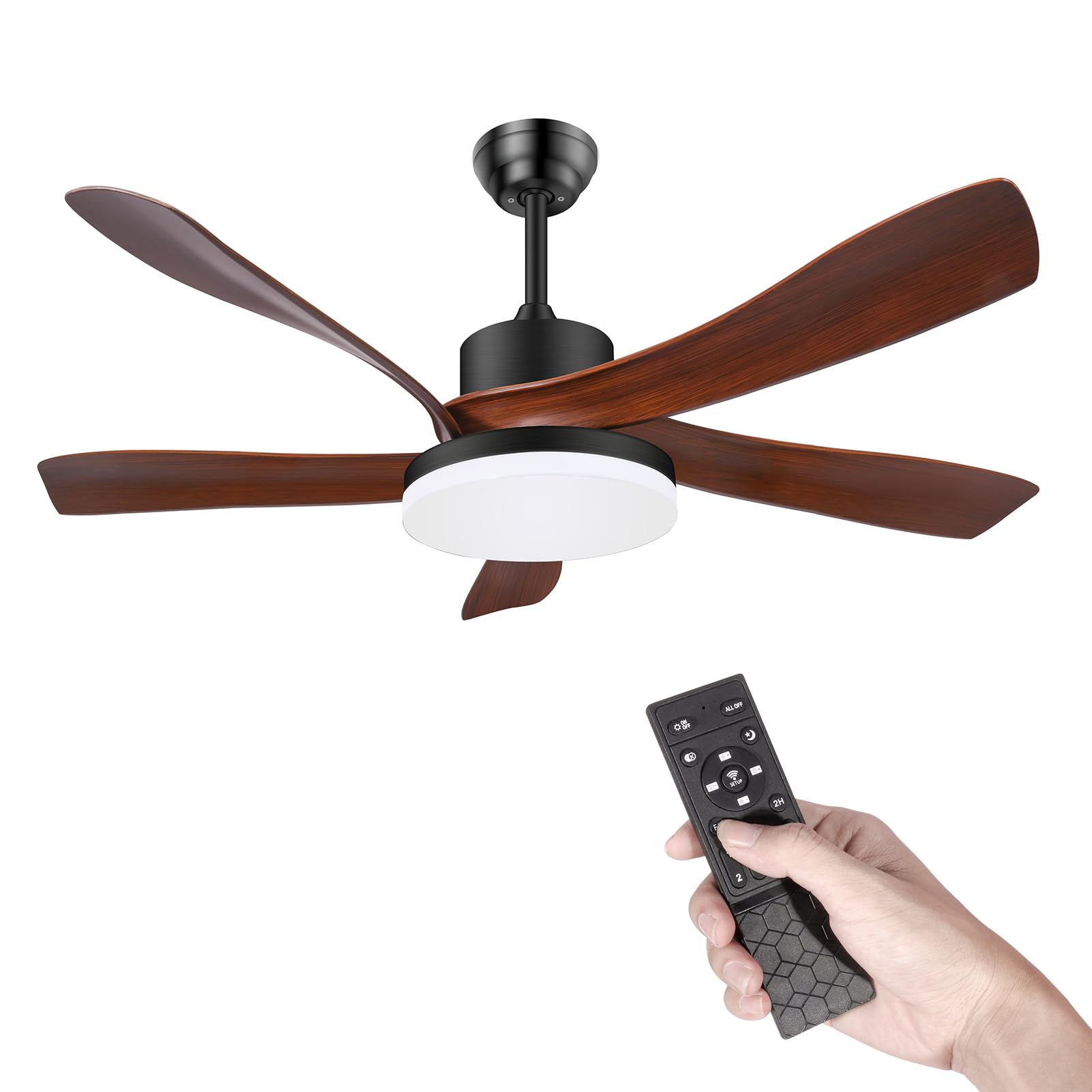 ODUFO 56 Inch Ceiling Fans with Lights and