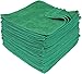 Eurow Microfiber 12 x 12in 350 GSM Cleaning Towels Green - 50 Pack