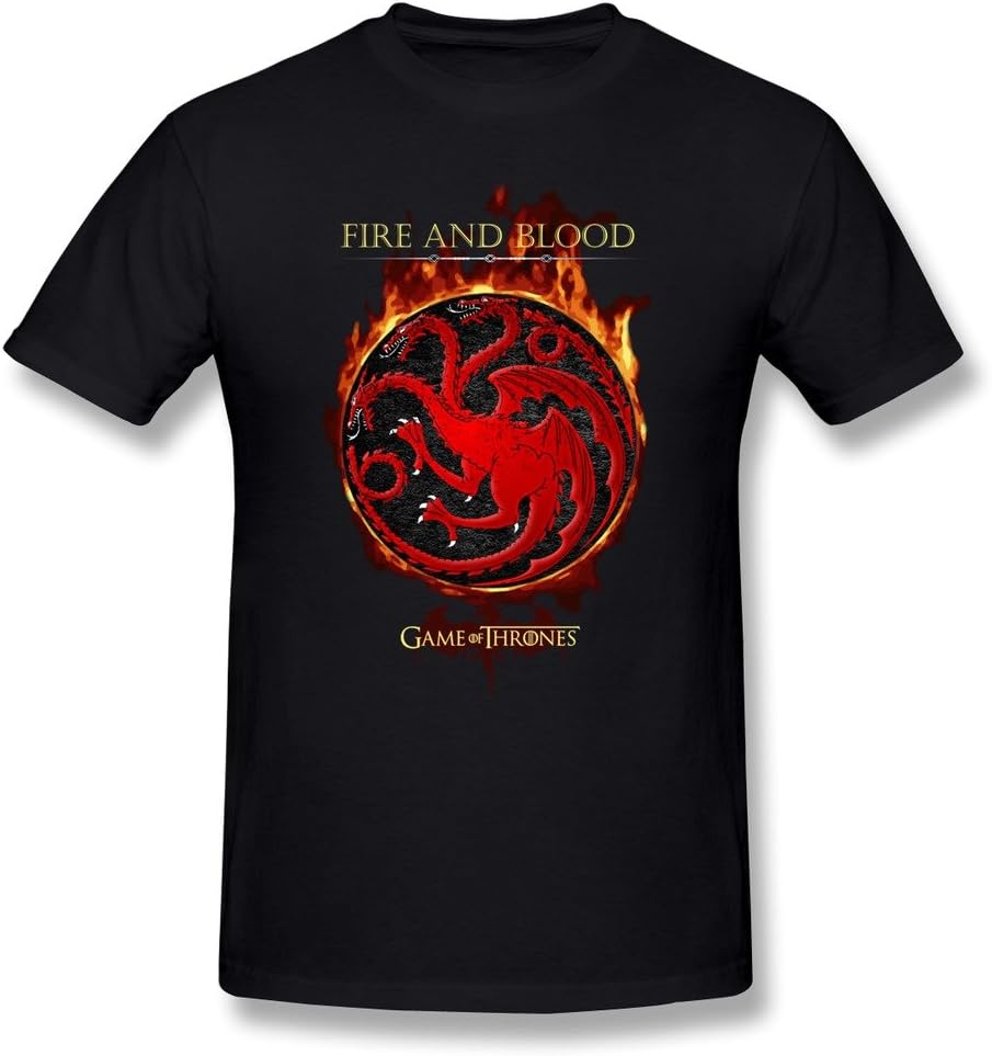 Toomii Men's Game Of Thrones House Targaryen & Fire Dragon T Shirts