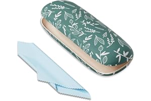 Eyeglasses Case, Portable Hard Shell Protective Case For Glasses, Glass Case for Women and Men with Cleaning Cloth