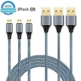 Micro USB Cable, Celltronics 6FT Micro USB to USB Android Charger Cable, Fast USB Charging Cable for Windows/PS4/XBOX/Camera/MP3 and other Devices (3Pack)